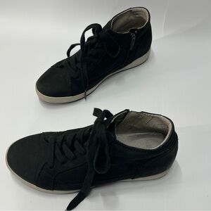 DANSKO women’s Size EU 38 US 7.5 Black Lace Up Wedge Ankle Boot Bootie Sneaker